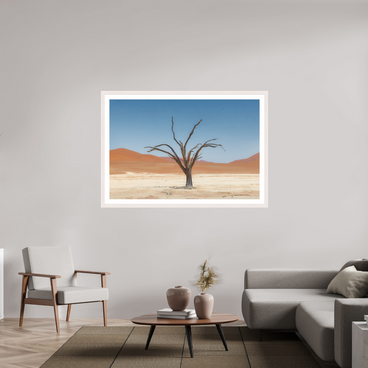 60 x 40″, Exhibition White Maple Frame + Border TO BE
