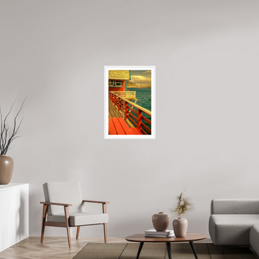 20 x 30″, L+XL White Frame + Border GONE FISHING