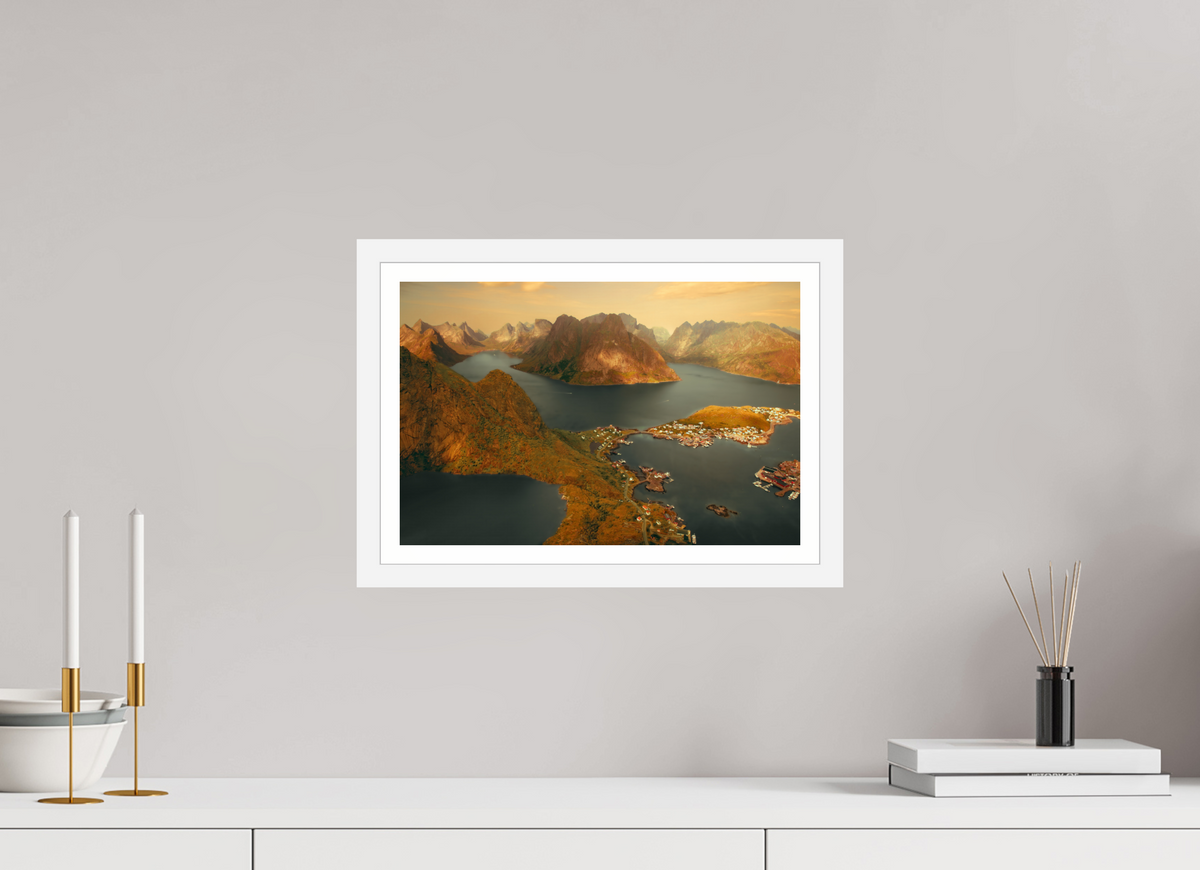 15 x 10″, S+M White Frame + Border VIEW FROM THE GODS