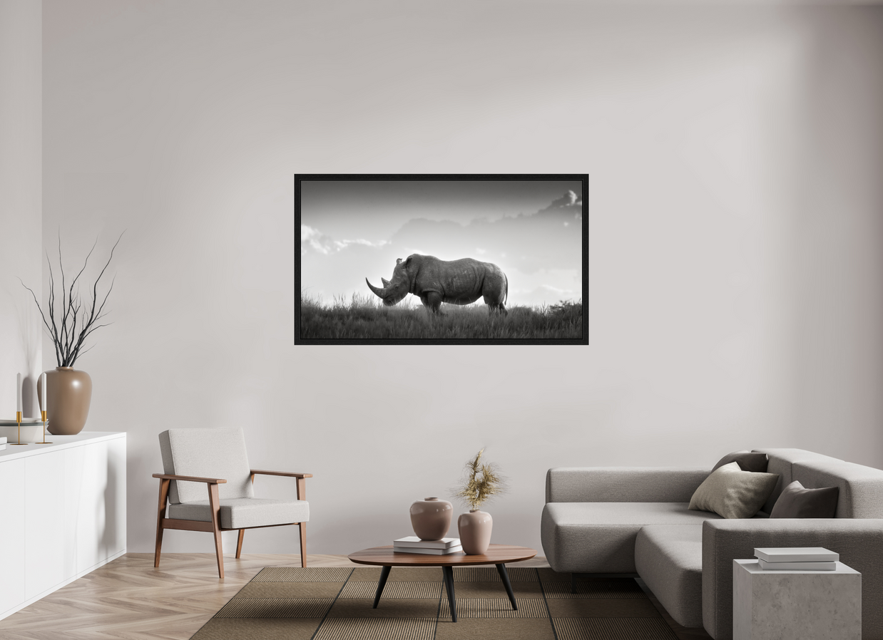 64 x 36″, Exhibition Black Floater Frame ANCIENT GRAVITY