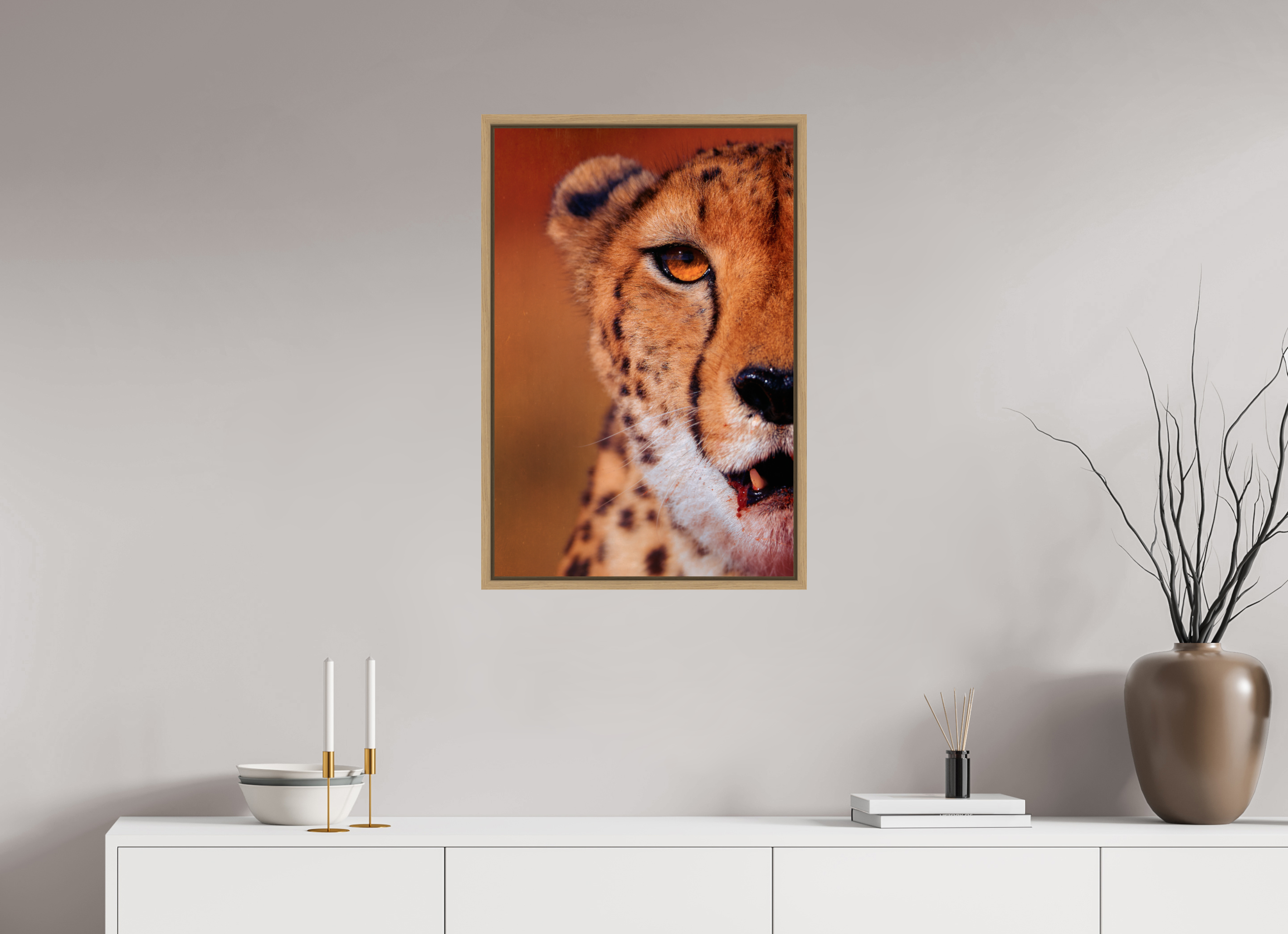 20 x 30″, L+XL Oak Floater Frame As It Is