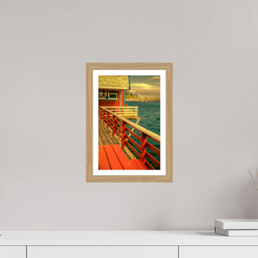 8 x 12″, S+M Oak Frame + Border GONE FISHING