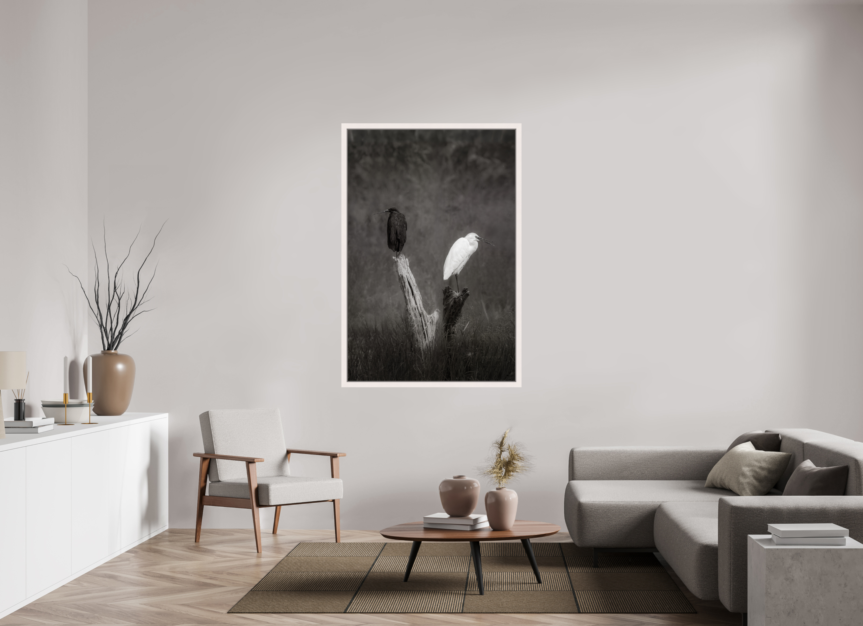 40 x 60″, Exhibition Maple White Floater Frame TWO TRUTHS