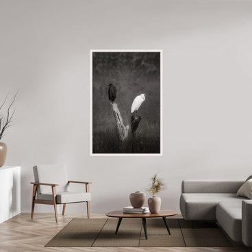 40 x 60″, Exhibition Maple White Floater Frame TWO TRUTHS
