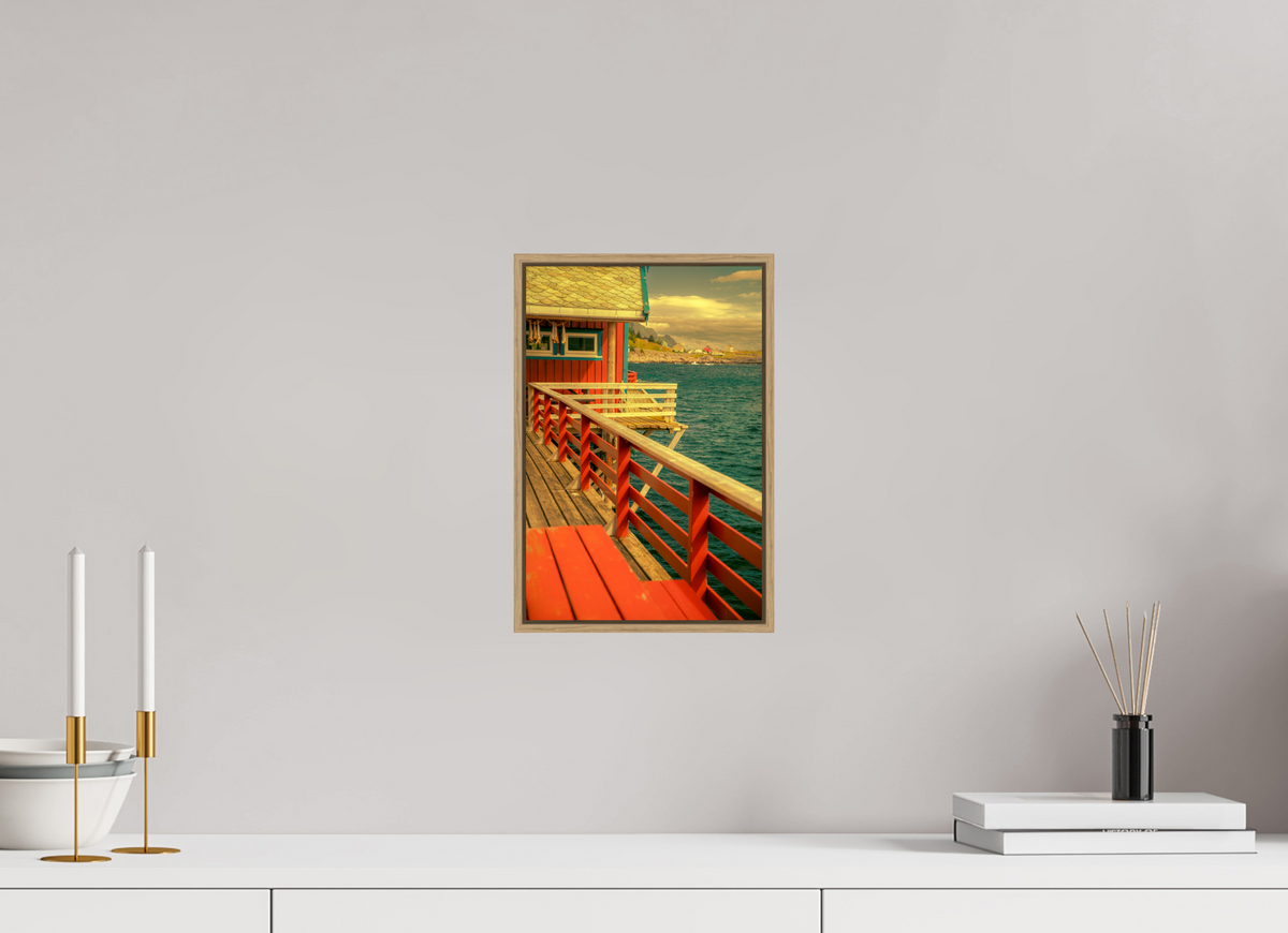 8 x 12″, S+M Oak Floater Frame GONE FISHING