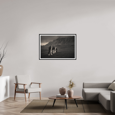 45 x 30″, L+XL Black Frame + Border Unbothered