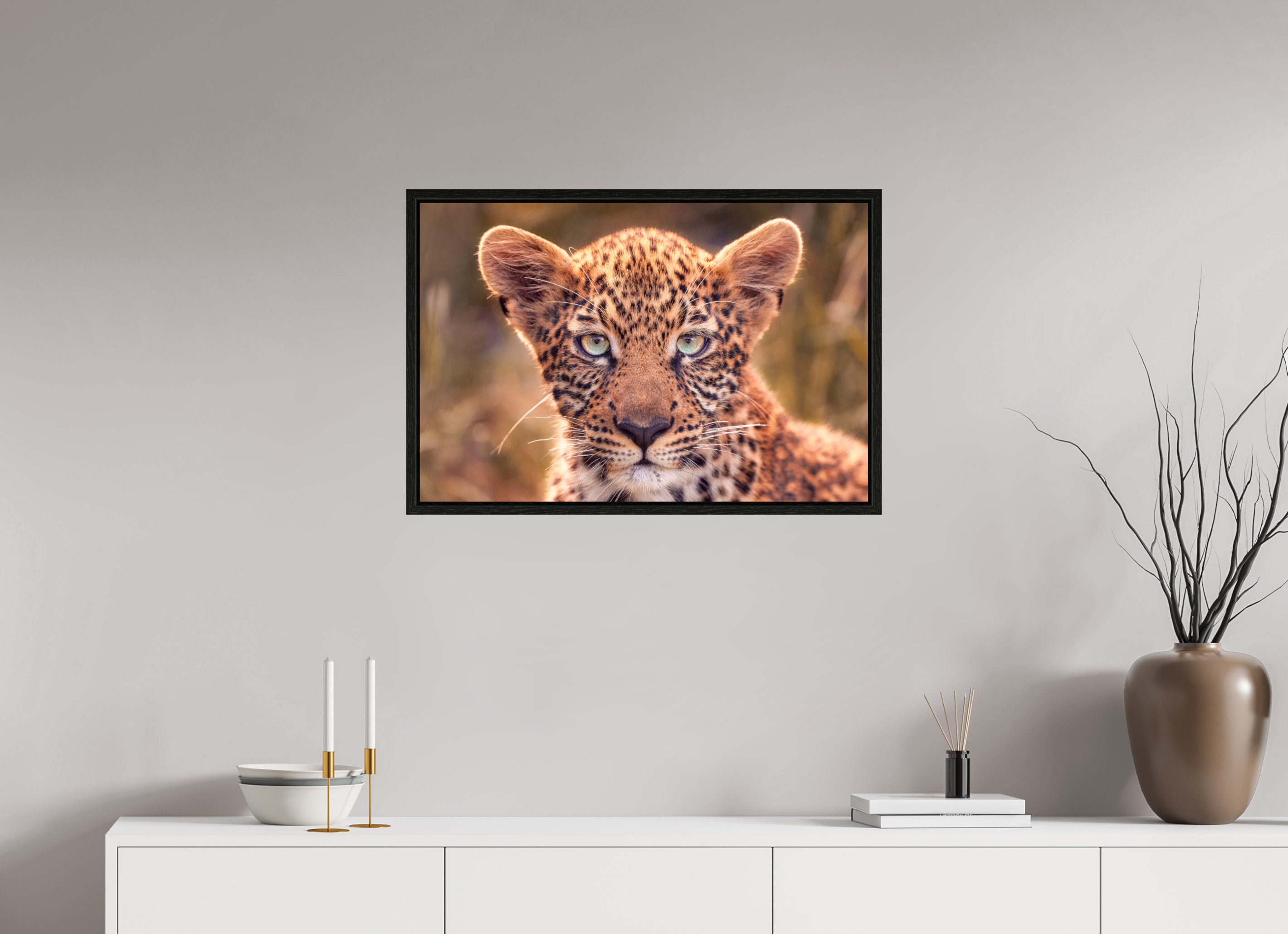 30 x 20″, L+XL Black Floater Frame SEEN