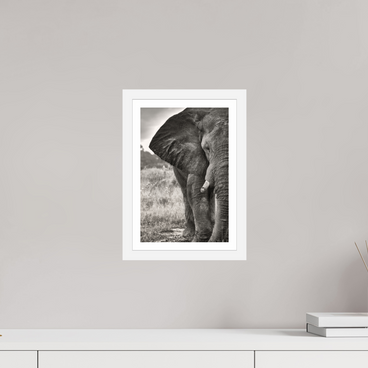 8 x 12″, S+M White Frame + Border BURDEN OF A TITAN