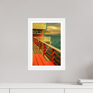 10 x 15″, S+M White Frame + Border GONE FISHING