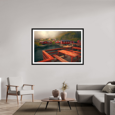 60 x 40″, Exhibition Black Frame + Border TABLE FOR TWO