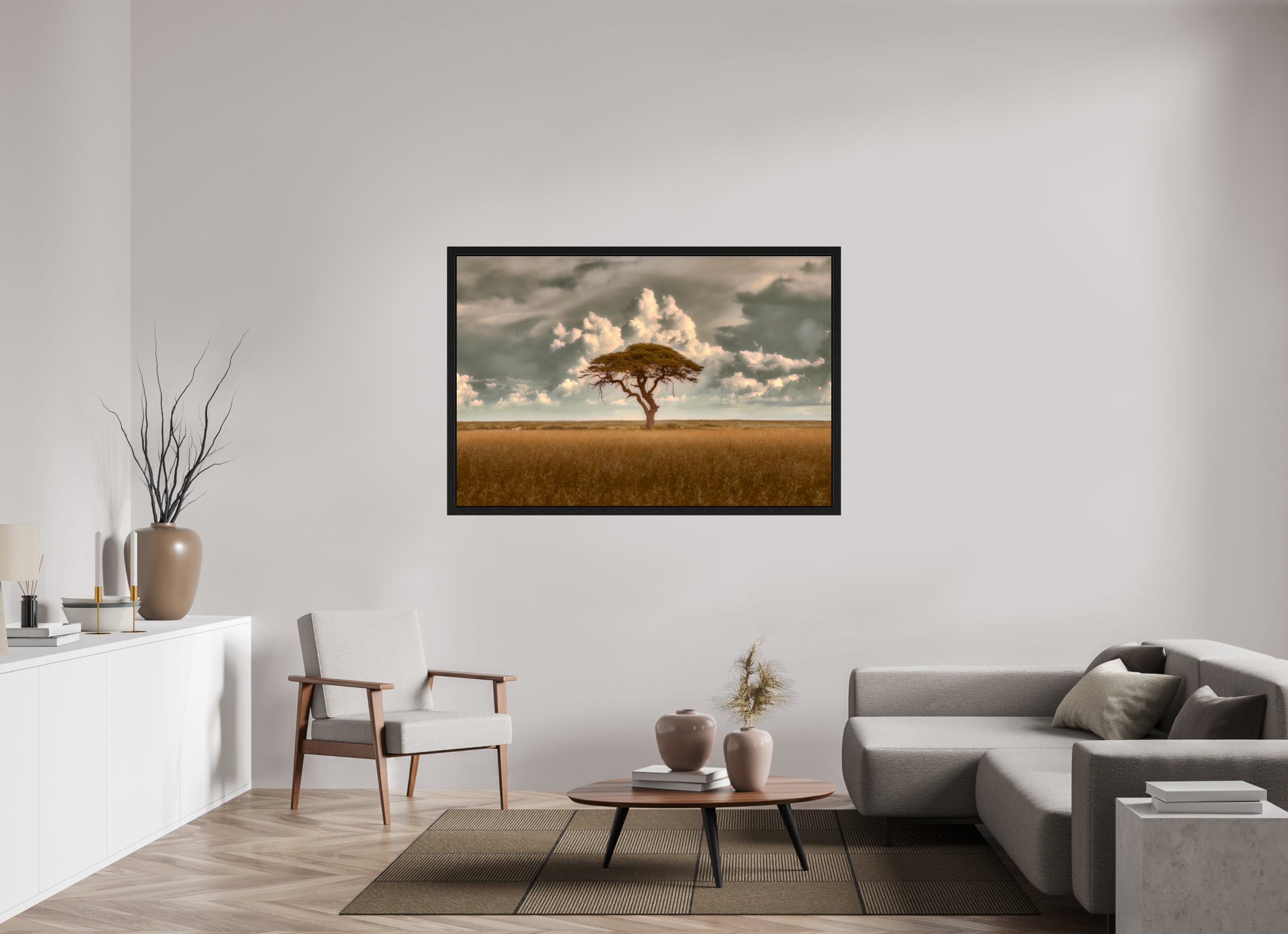 60 x 40″, Exhibition Black Floater Frame STRUCTURED CHAOS