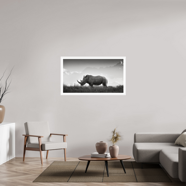 49 x 27.6″, L+XL White Frame + Border ANCIENT GRAVITY
