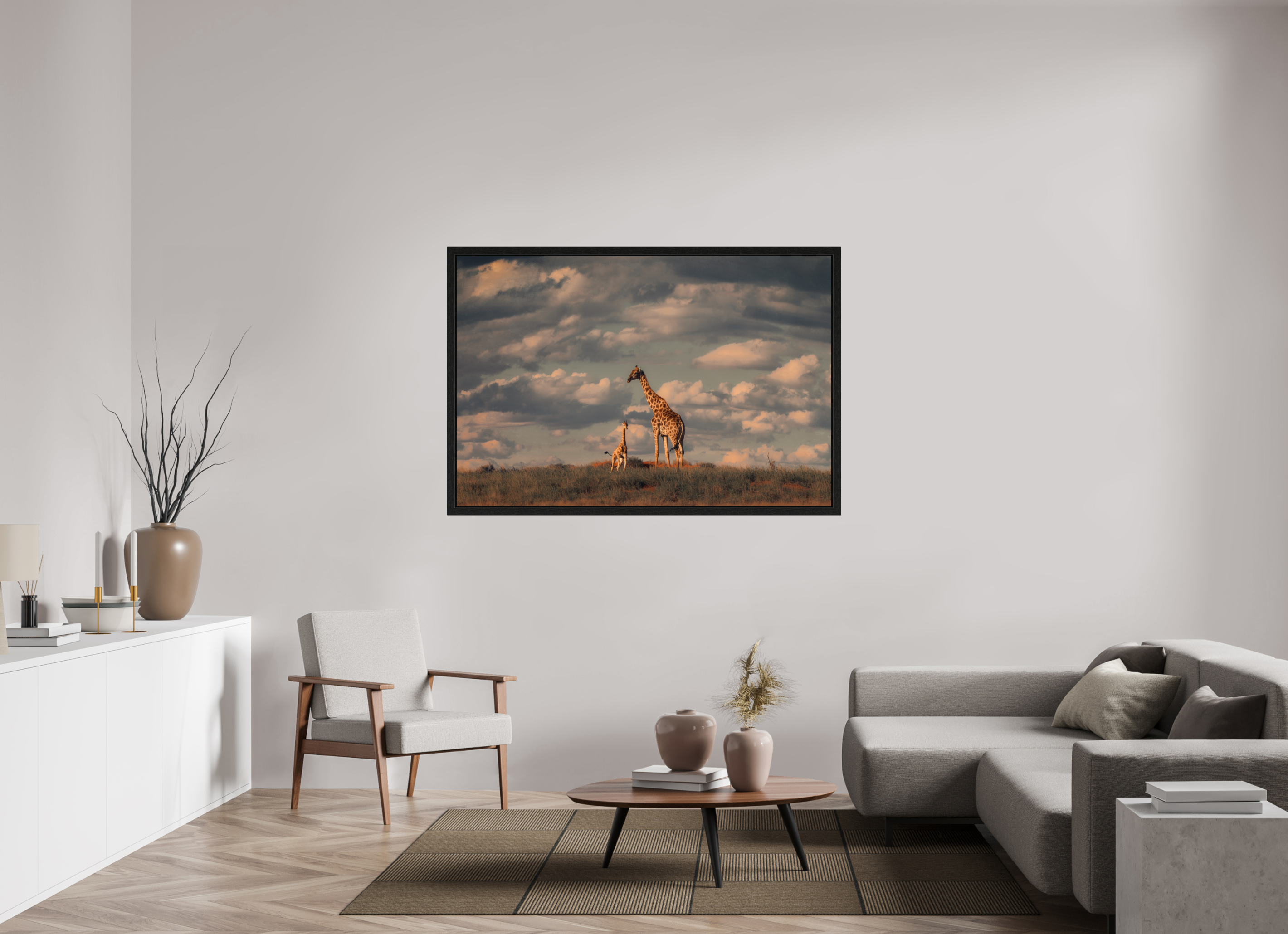 60 x 40″, Exhibition Black Floater Frame LINEAGE