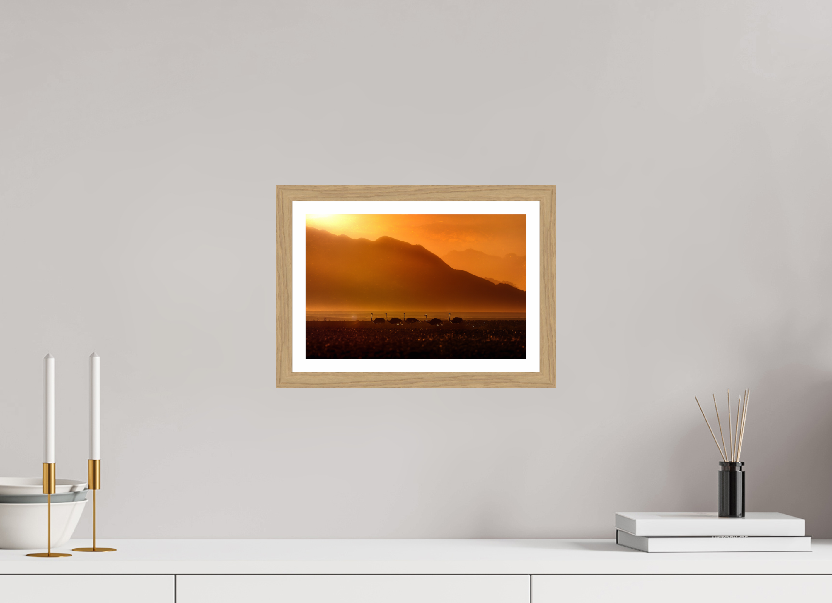 12 x 8″, S+M Oak Frame + Border PROCESSION OF LIGHT