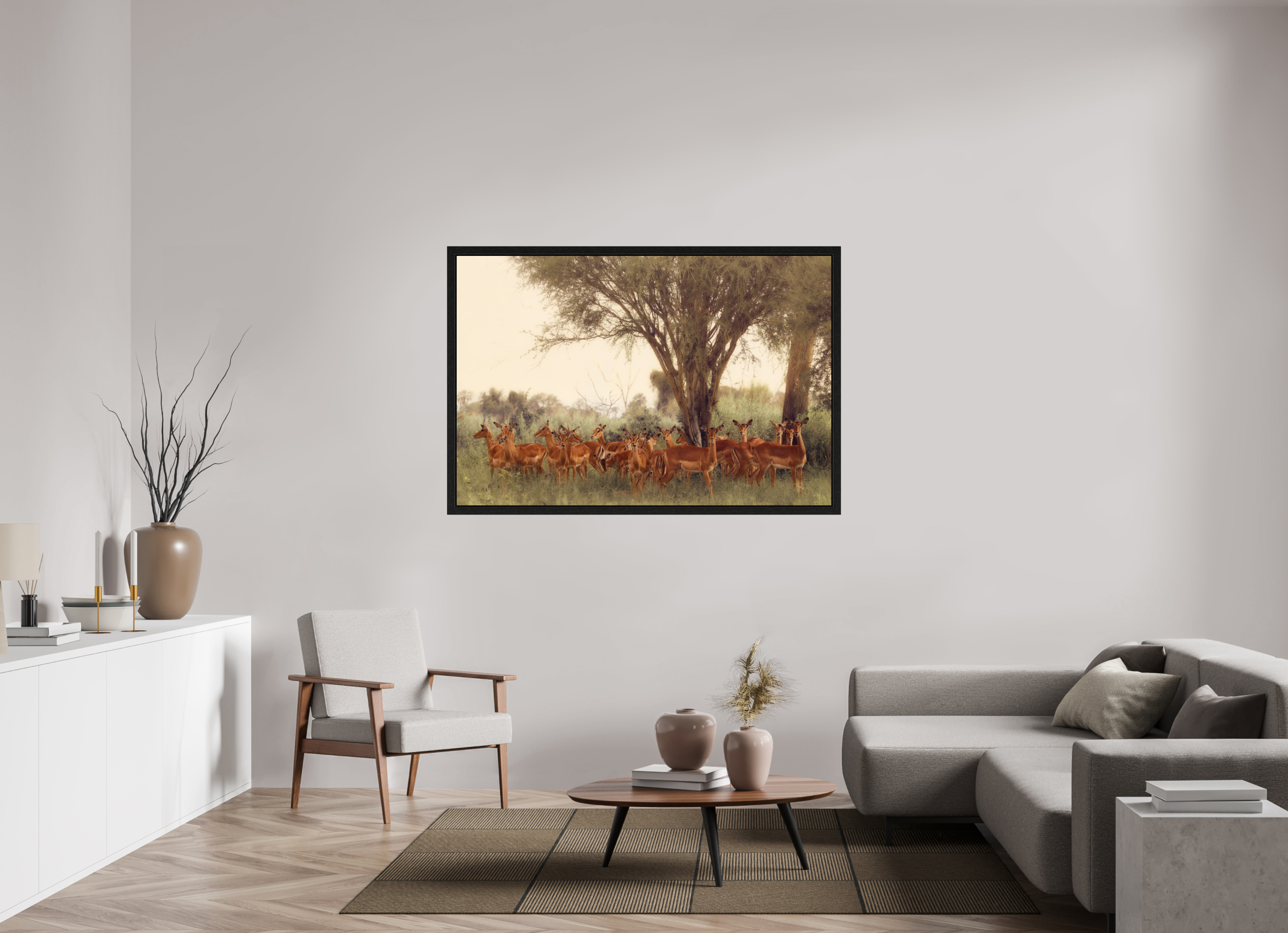 60 x 40″, Exhibition Black Floater Frame THE FIELD FEELS