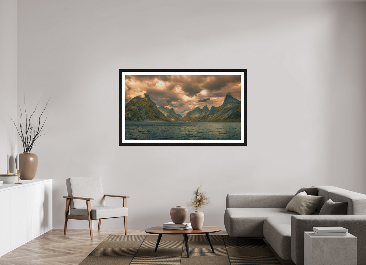 64 x 36″, Exhibition Black Frame + Border CHESS PIECES FOR THE COSMOS