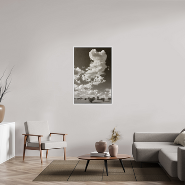 30 x 45″, L+XL White Floater Frame SKY THOUGHTS