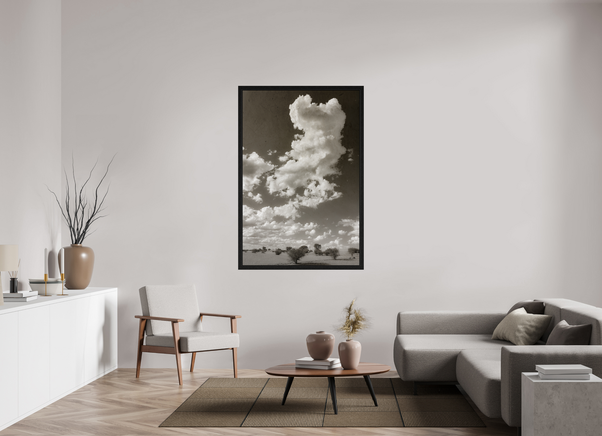 40 x 60″, Exhibition Black Floater Frame SKY THOUGHTS