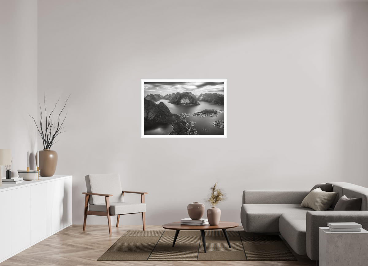 45 x 30″, L+XL White Frame + Border THE LONG WAY DOWN