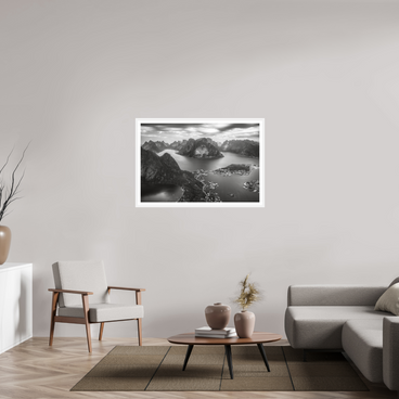 45 x 30″, L+XL White Frame + Border THE LONG WAY DOWN