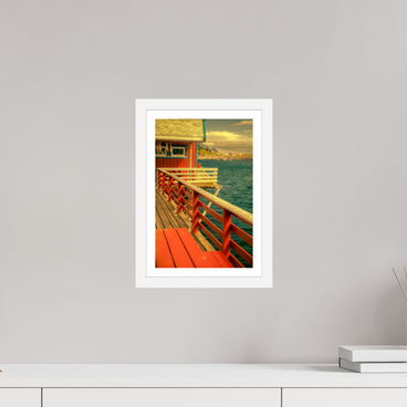 8 x 12″, S+M White Frame + Border GONE FISHING