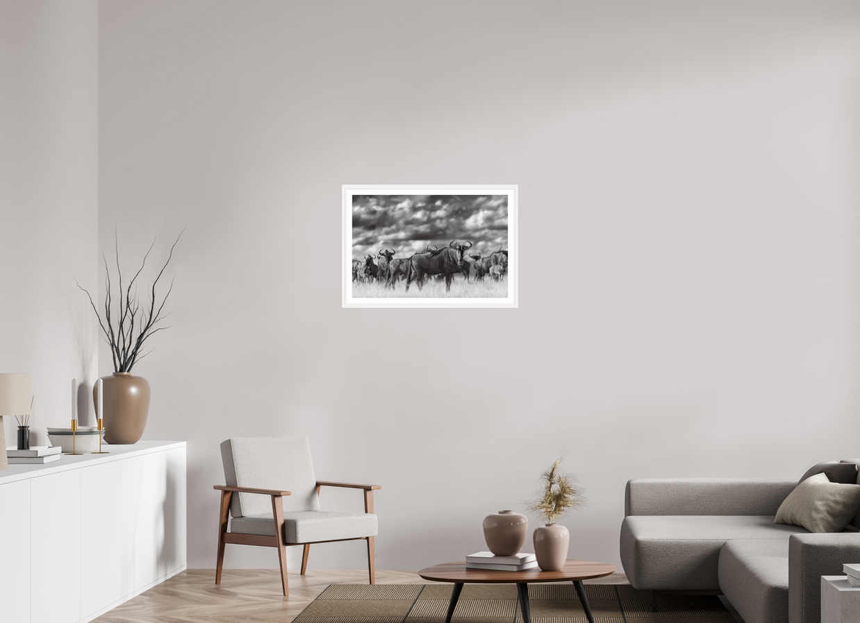 30 x 20″, L+XL White Frame + Border MYSELF IN THE MANY