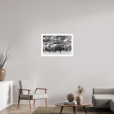 30 x 20″, L+XL White Frame + Border MYSELF IN THE MANY