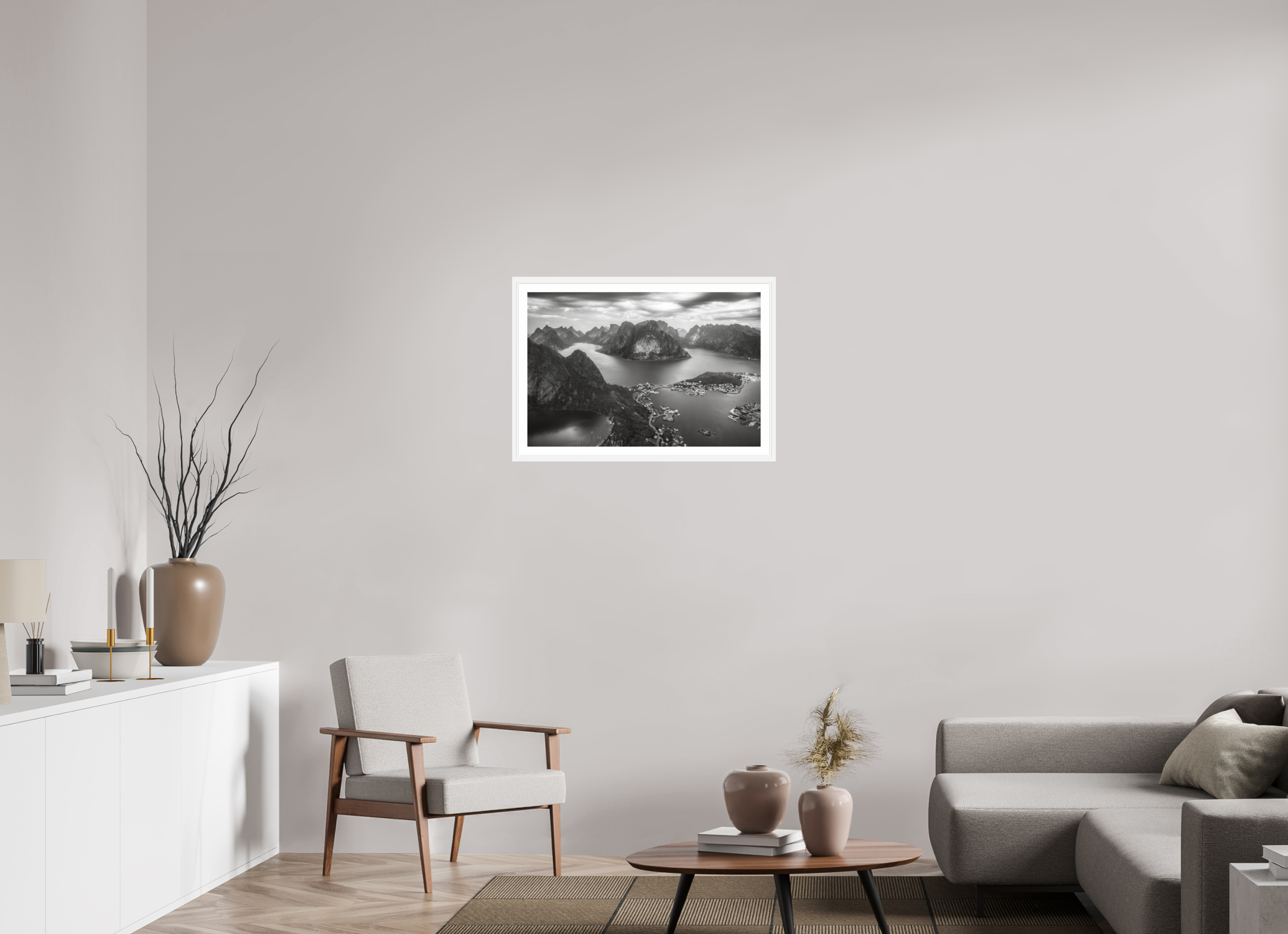 30 x 20″, L+XL White Frame + Border THE LONG WAY DOWN