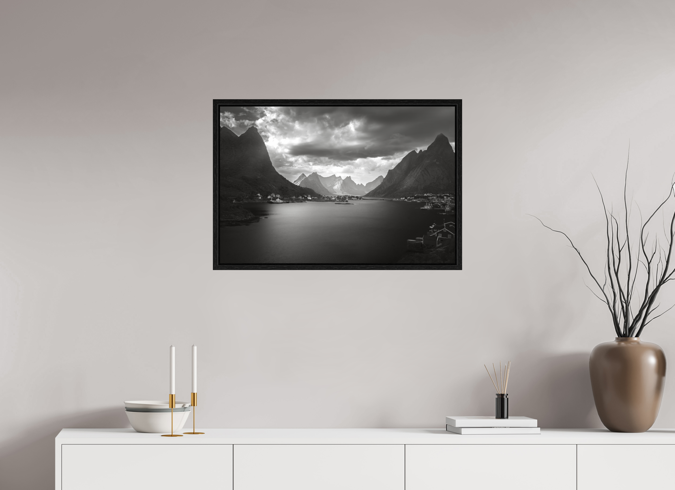 30 x 20″, L+XL Black Floater Frame A REASONABLE PLACE TO SETTLE