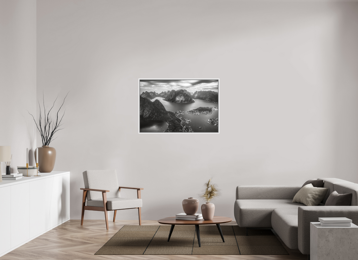 45 x 30″, L+XL White Floater Frame THE LONG WAY DOWN