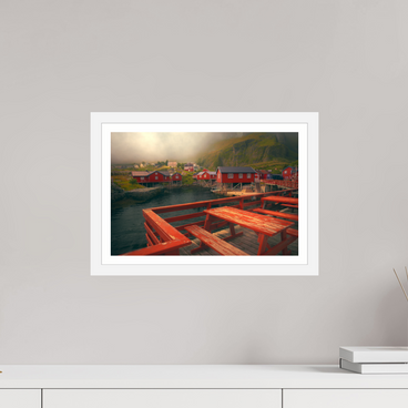 15 x 10″, S+M White Frame + Border TABLE FOR TWO