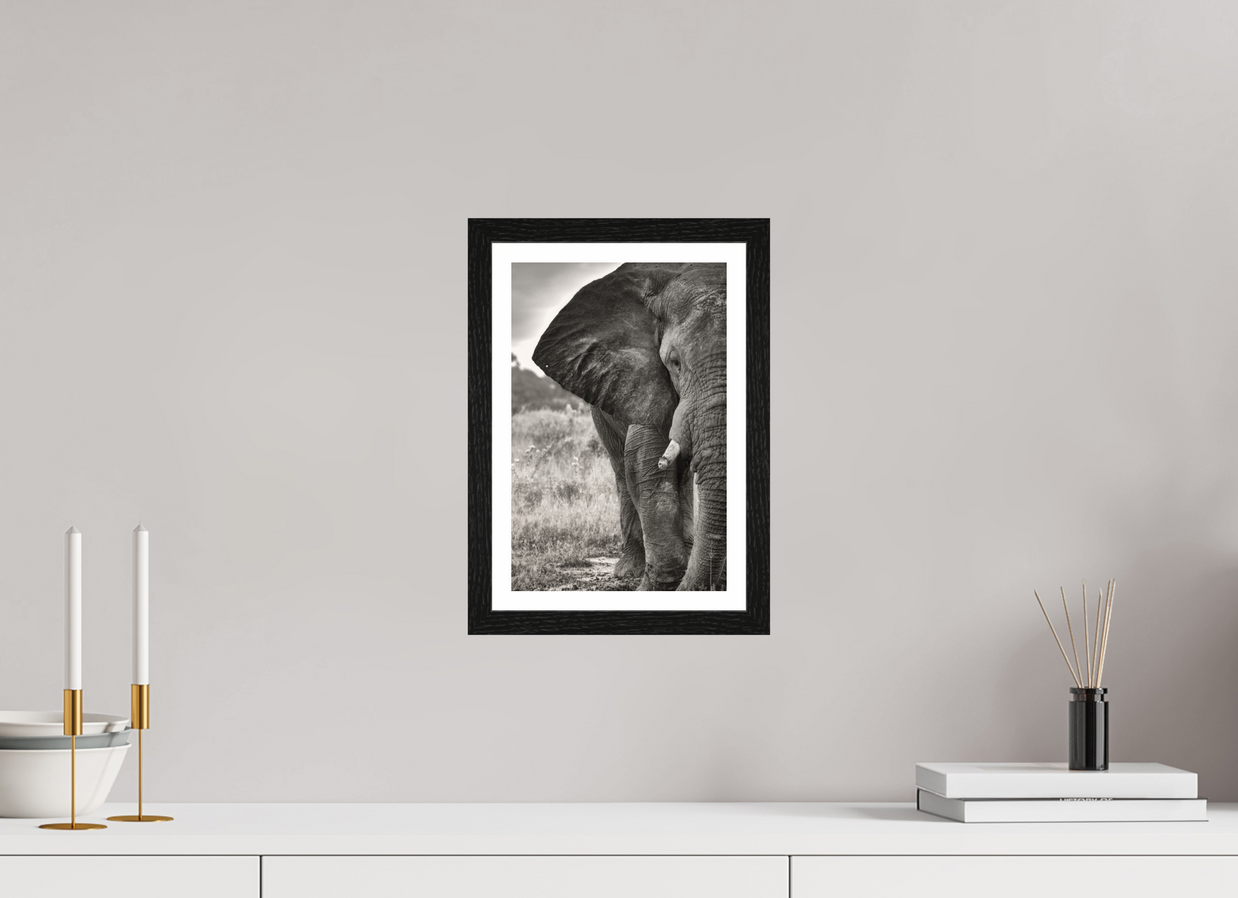 8 x 12″, S+M Black Frame + border BURDEN OF A TITAN