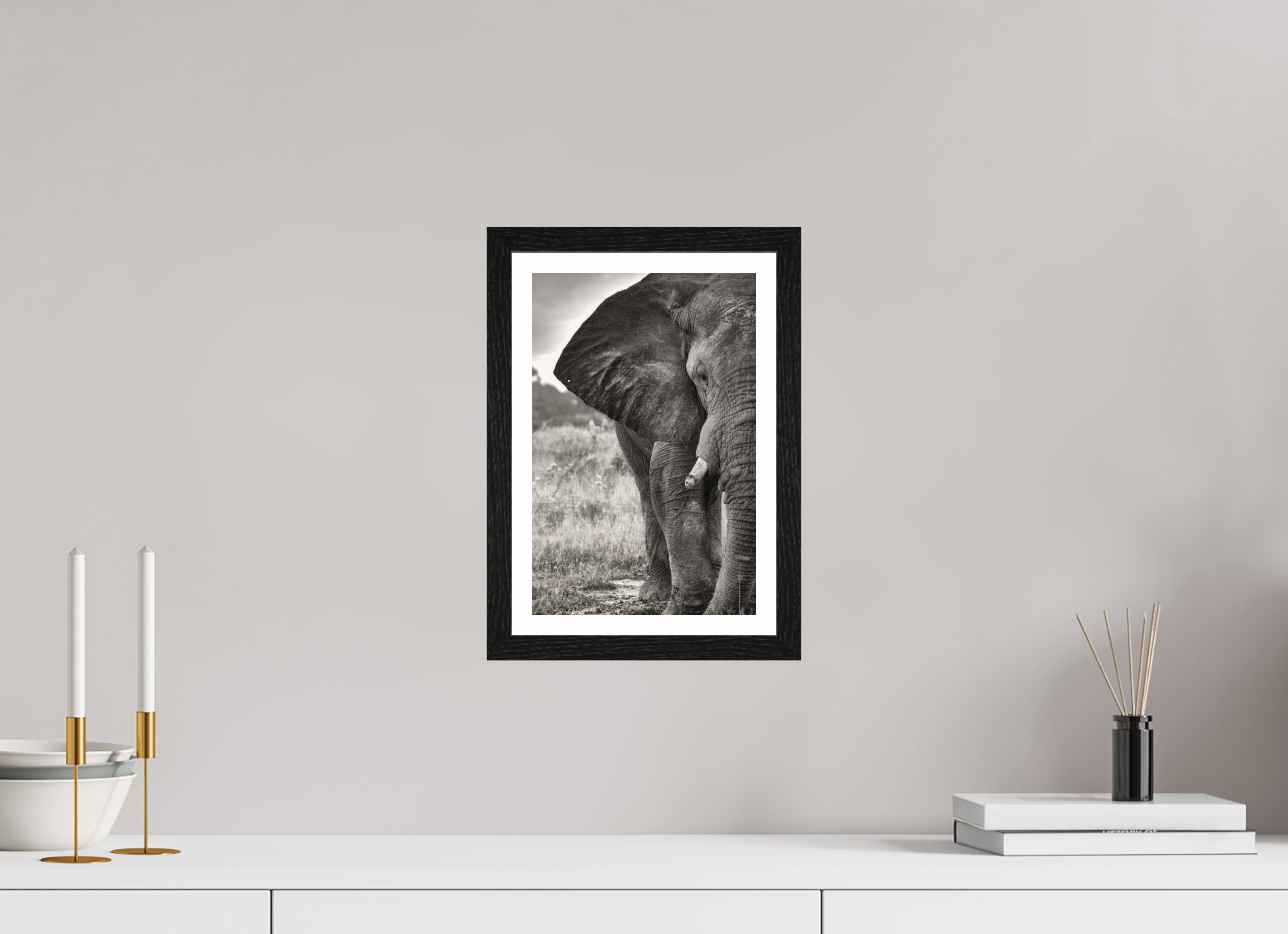 8 x 12″, S+M Black Frame + border BURDEN OF A TITAN