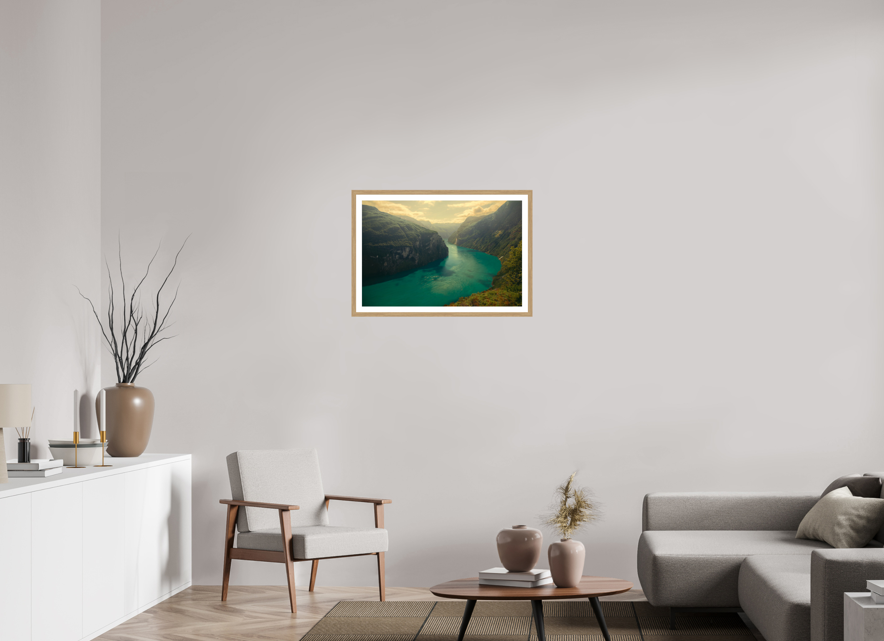 30 x 20″, L+XL Oak Frame + Border LIFEBLOOD