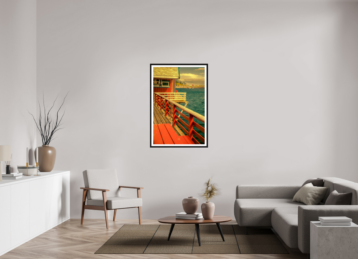 30 x 45″, L+XL Black Frame + Border GONE FISHING