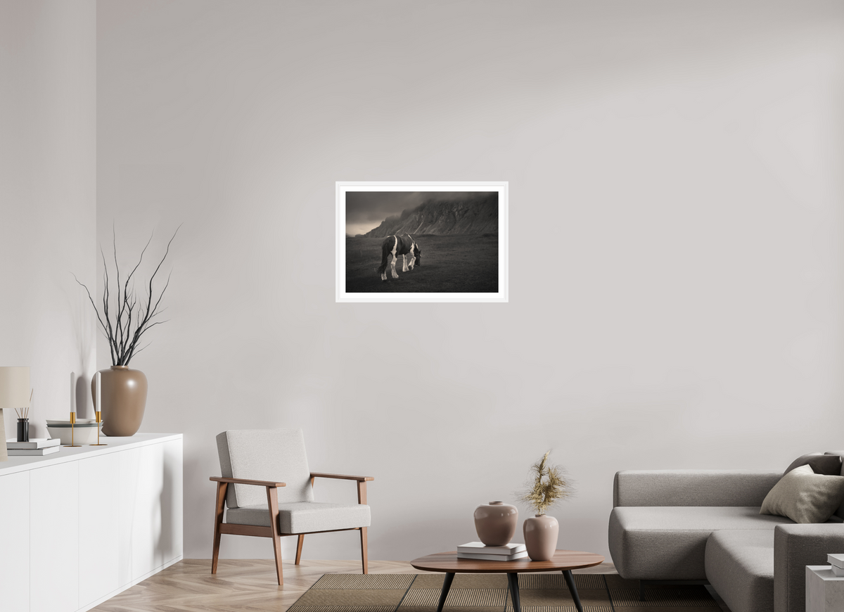 30 x 20″, L+XL White Frame + Border Unbothered