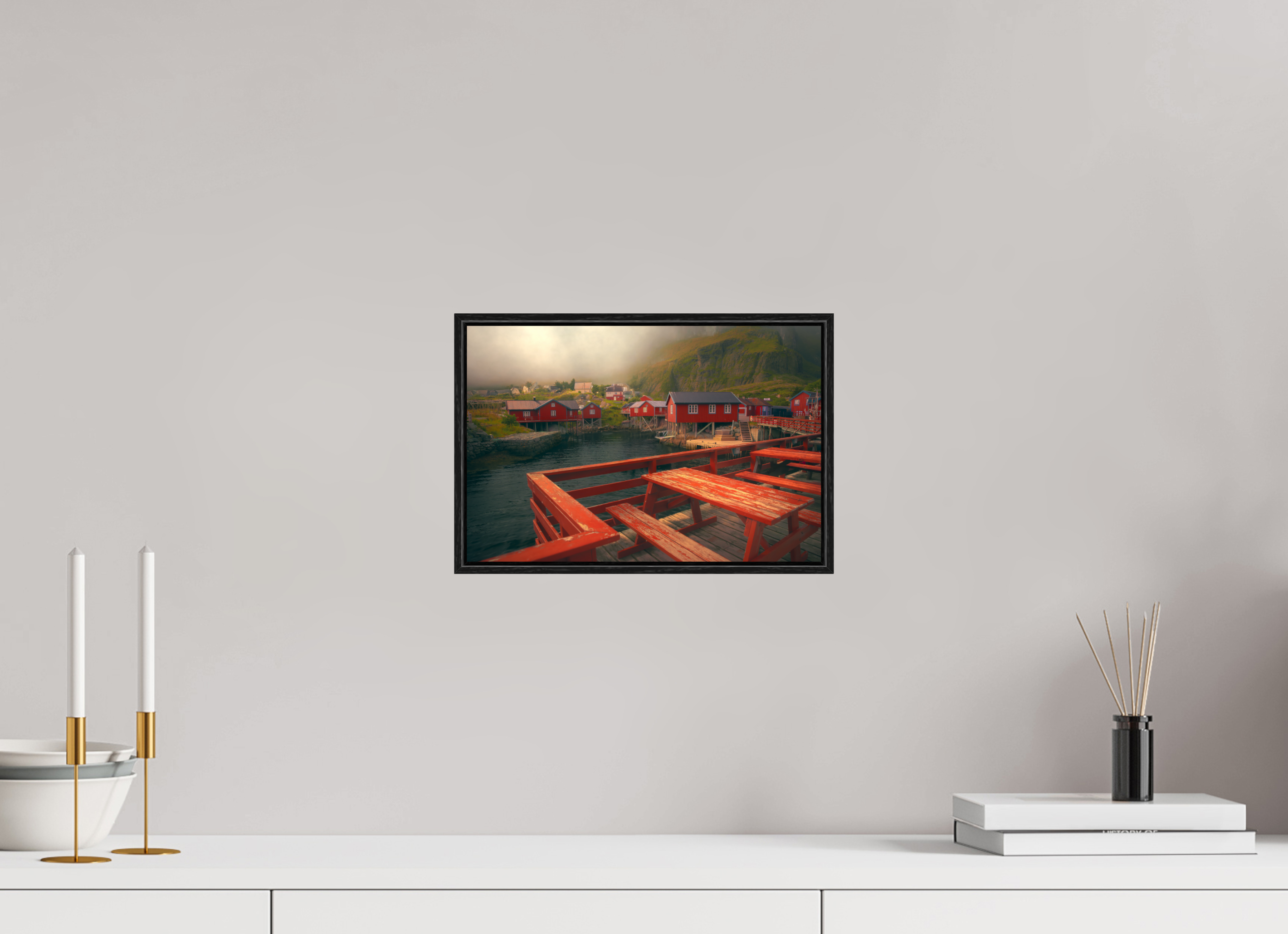 12 x 8″, S+M Black Floater Frame TABLE FOR TWO