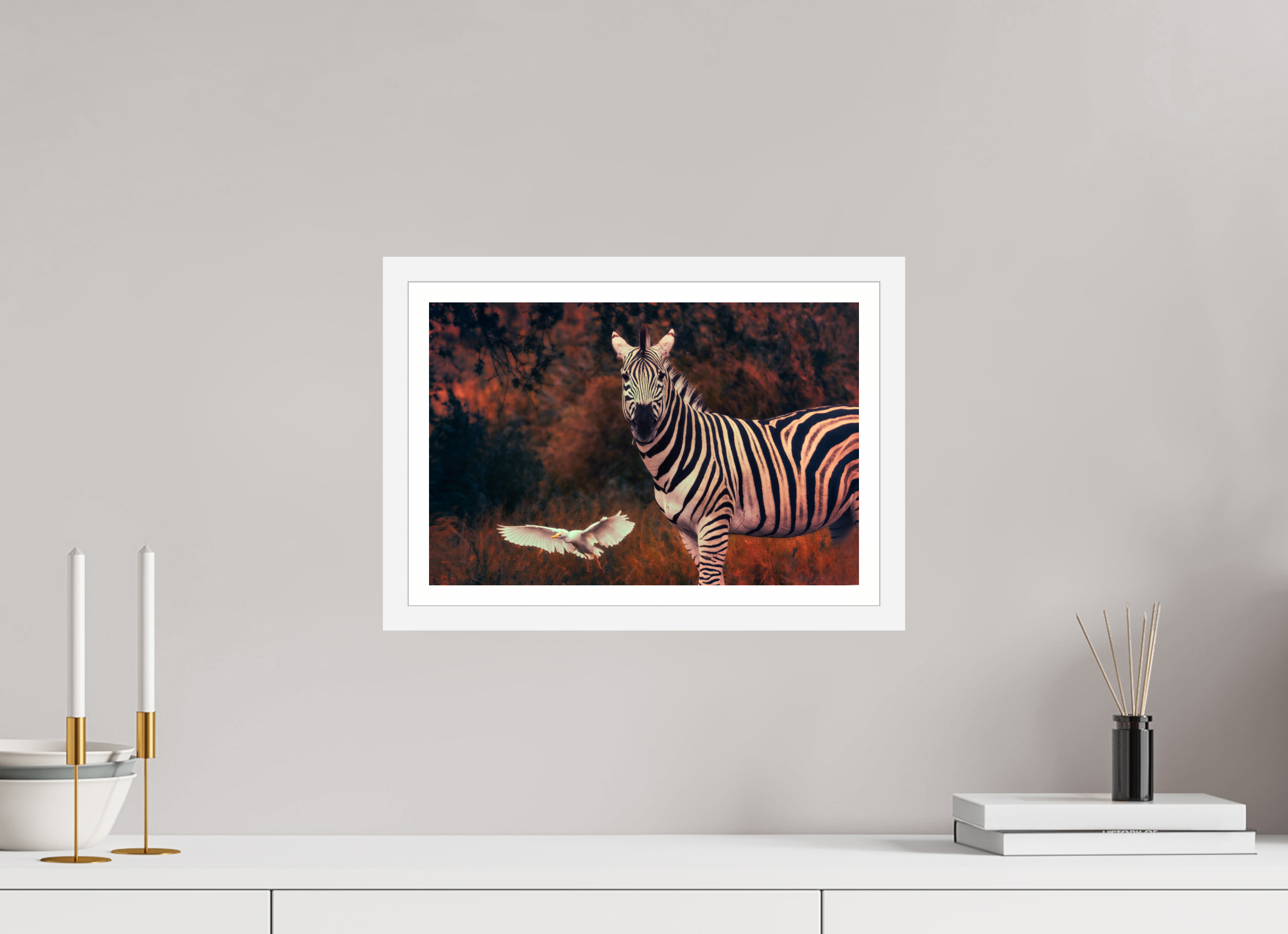 15 x 10″, S+M White Frame + Border PASSING THROUGH