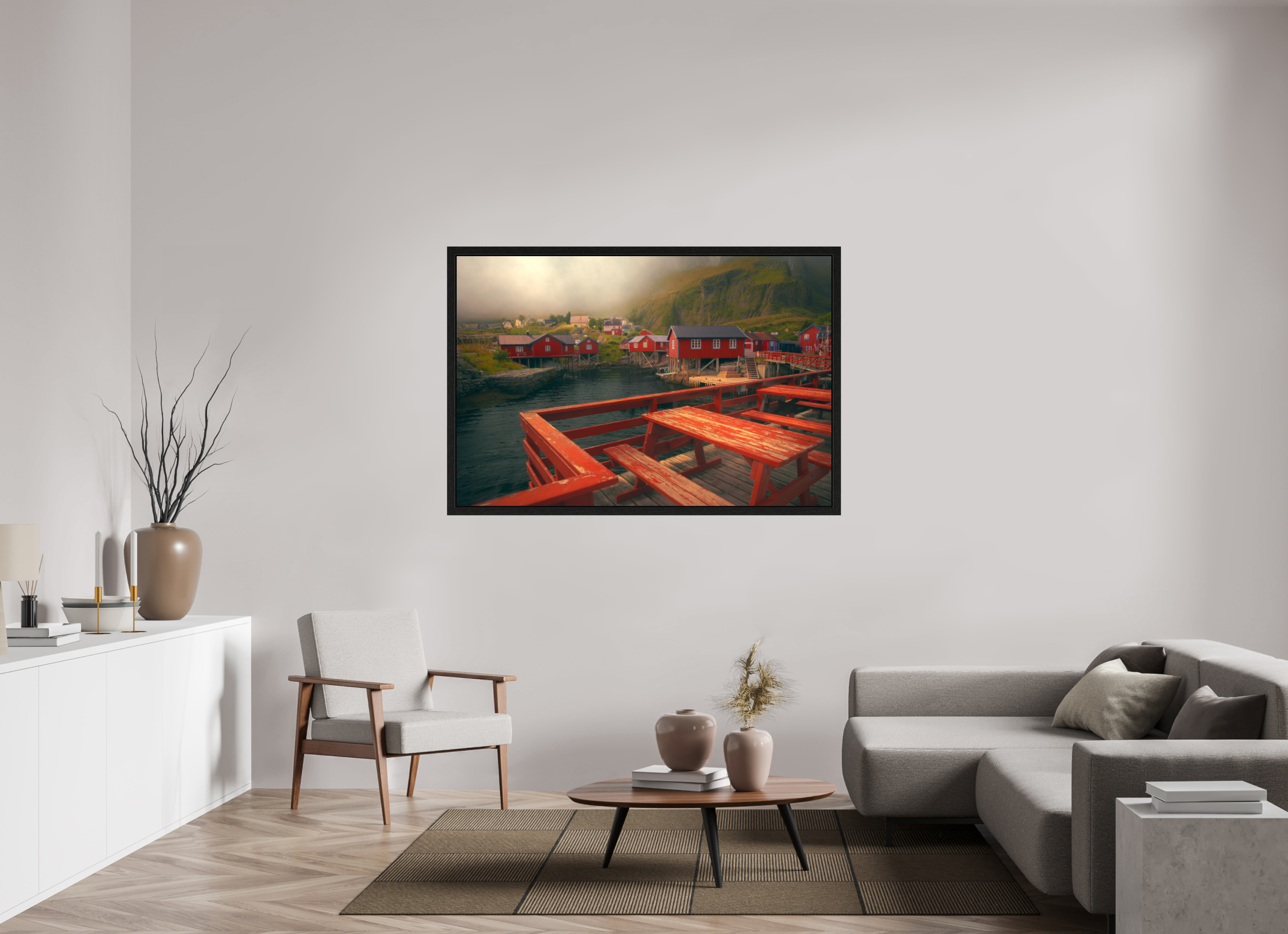 60 x 40″, Exhibition Black Floater Frame TABLE FOR TWO