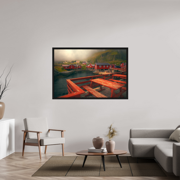 60 x 40″, Exhibition Black Floater Frame TABLE FOR TWO
