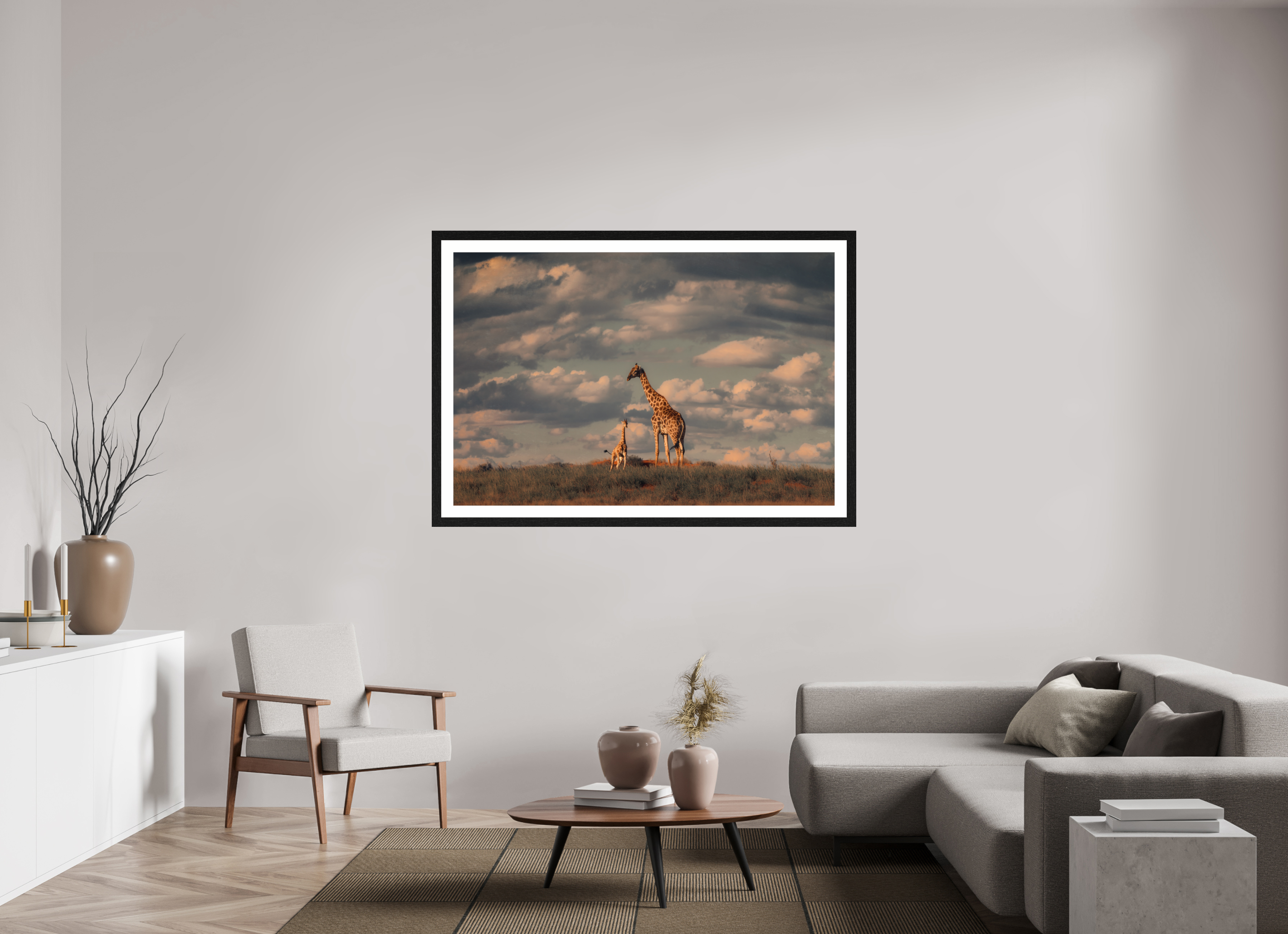 60 x 40″, Exhibition Black Frame + Border LINEAGE
