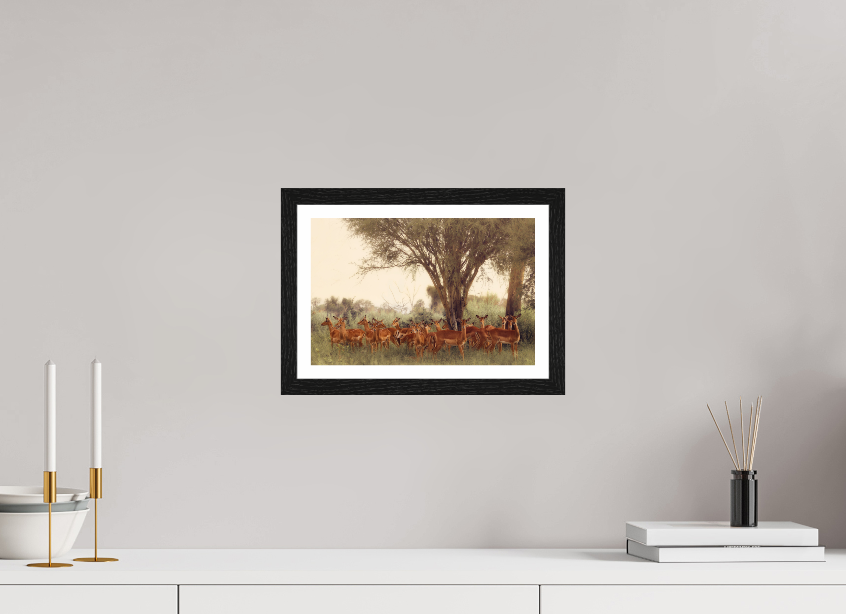 12 x 8″, S+M Black Frame + border THE FIELD FEELS