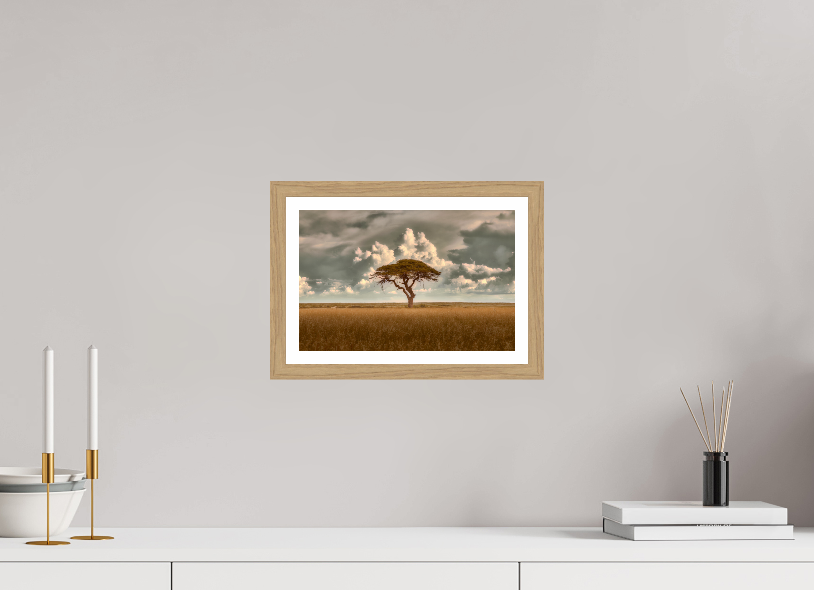 12 x 8″, S+M Oak Frame + Border STRUCTURED CHAOS