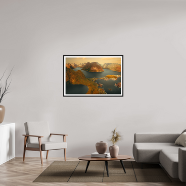 45 x 30″, L+XL Black Frame + Border VIEW FROM THE GODS