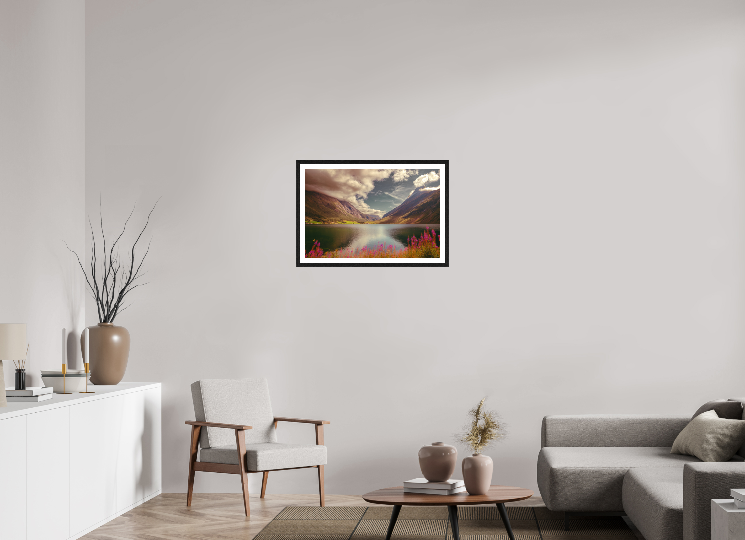 30 x 20″, L+XL Black Frame + Border A PERFECTLY ORDINARY PLACE