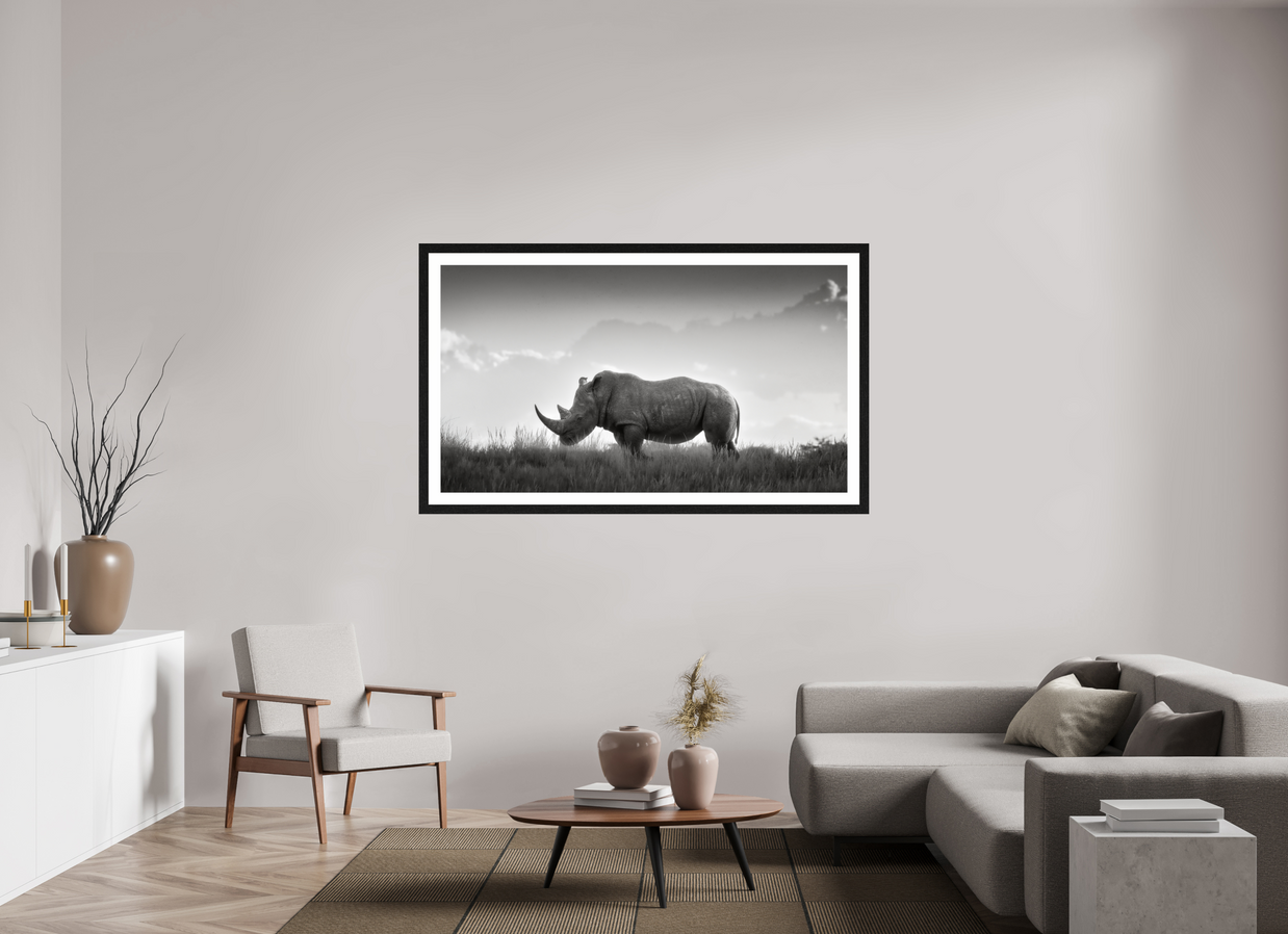 64 x 36″, Exhibition Black Frame + Border ANCIENT GRAVITY