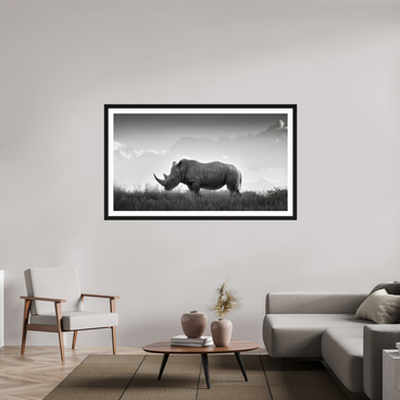 64 x 36″, Exhibition Black Frame + Border ANCIENT GRAVITY