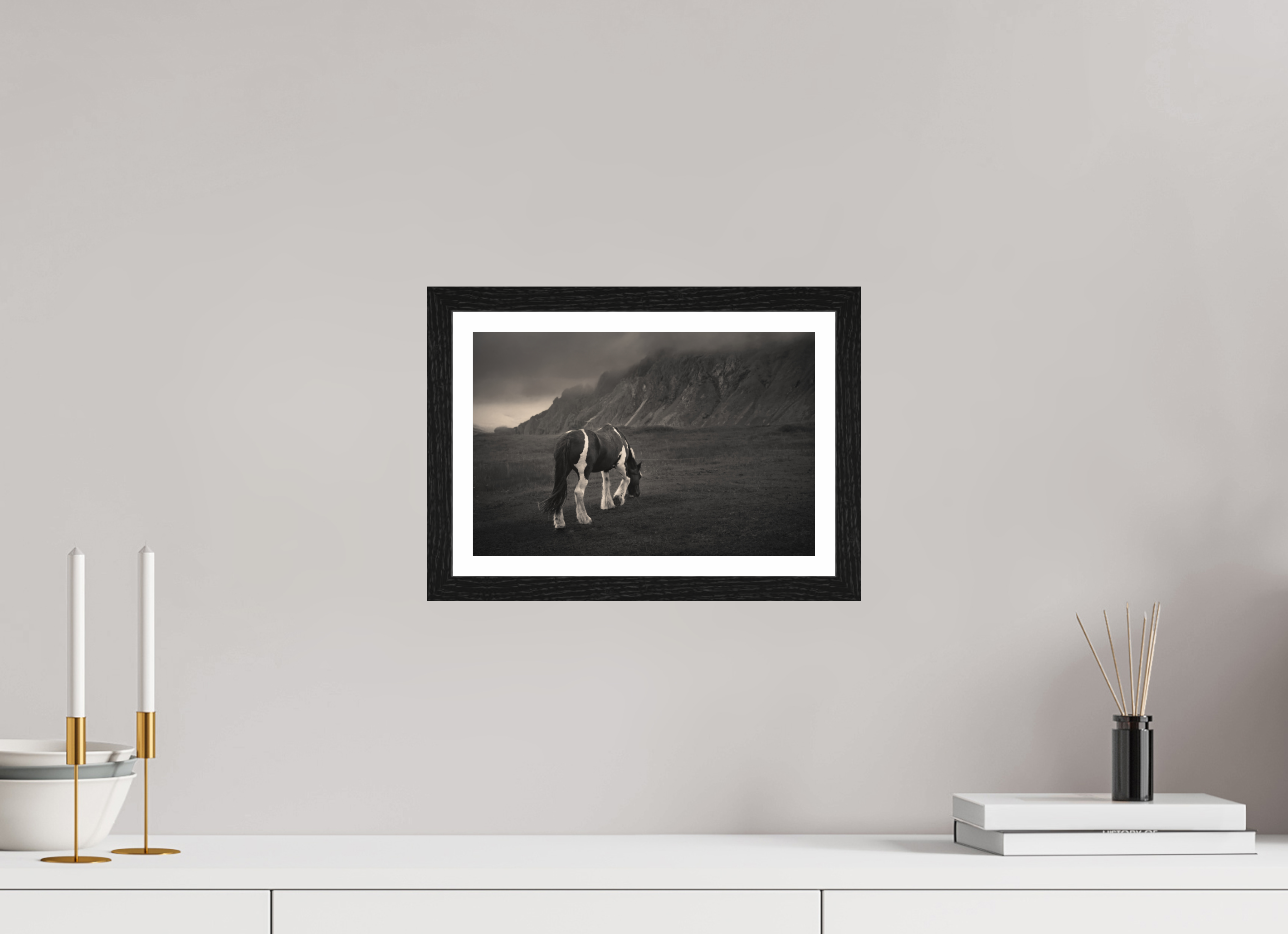 12 x 8″, S+M Black Frame + border Unbothered