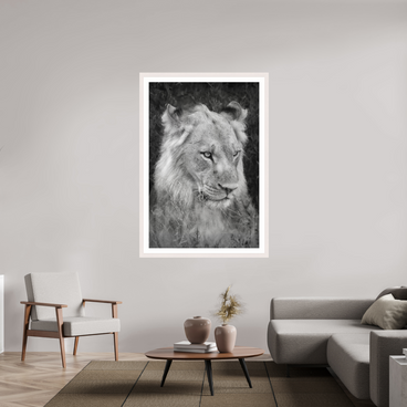 40 x 60″, Exhibition White Maple Frame + Border HEAVY WILL BE THE CROWN