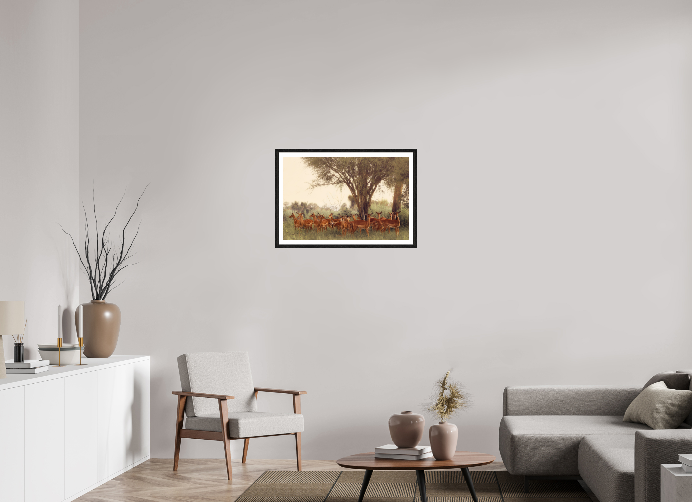 30 x 20″, L+XL Black Frame + Border THE FIELD FEELS